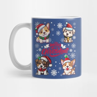 Cute Puppys Merry Christmas Mug